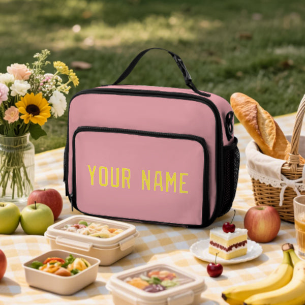 Custom Light Pink Light Yellow Lunch Bag