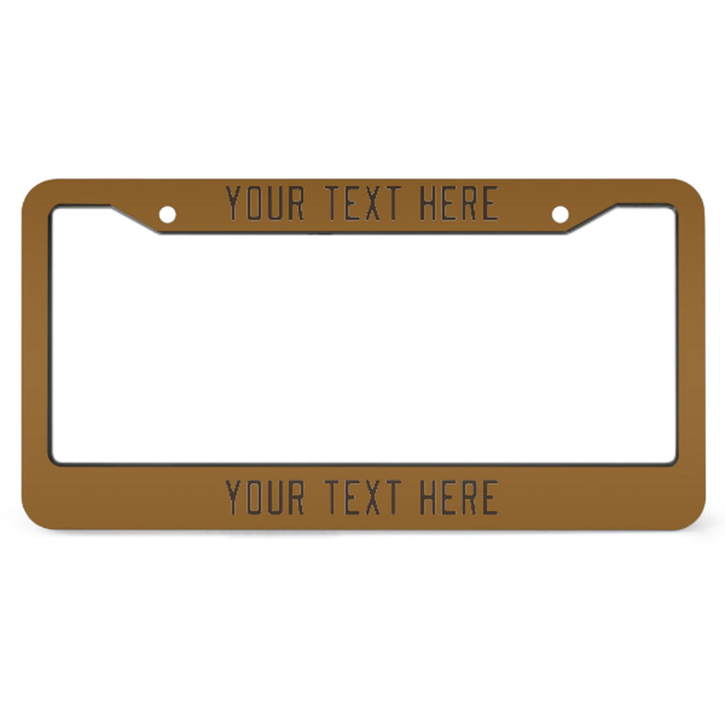Custom Khaki Brown License Plate Frame
