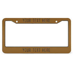 Custom Khaki Brown License Plate Frame