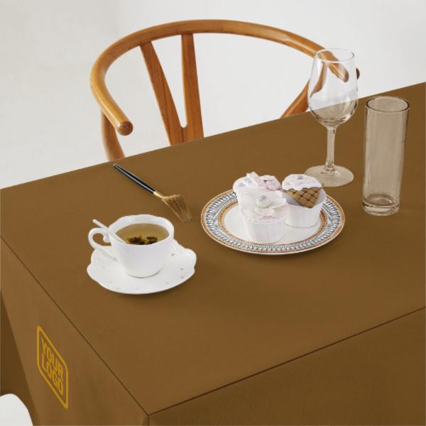 Custom Khaki Brown Square Table Cloth