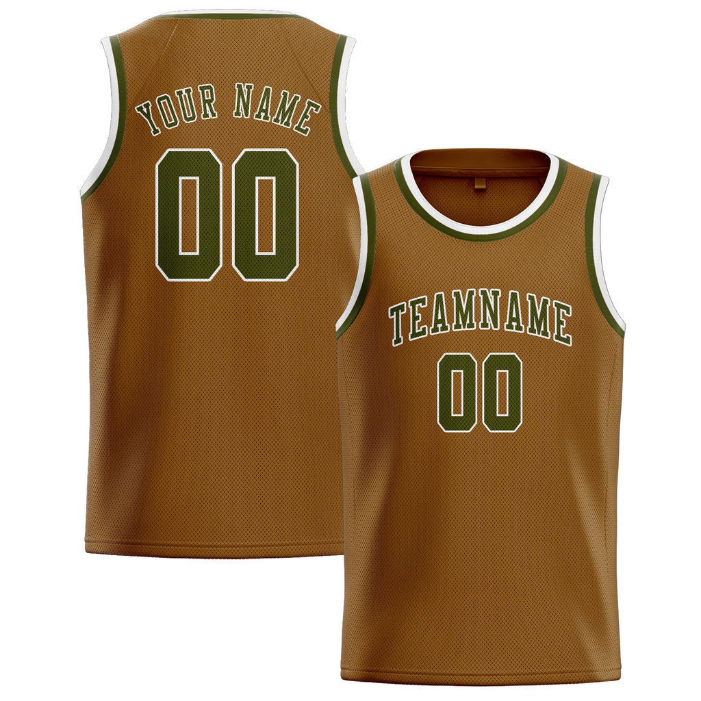 Custom Khaki & Olive Colors Design Sports Basketball Jersey