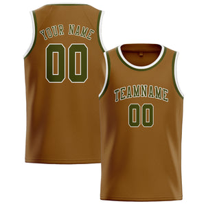 Custom Khaki & Olive Colors Design Sports Basketball Jersey