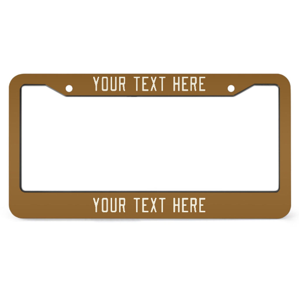 Custom Khaki Cream License Plate Frame