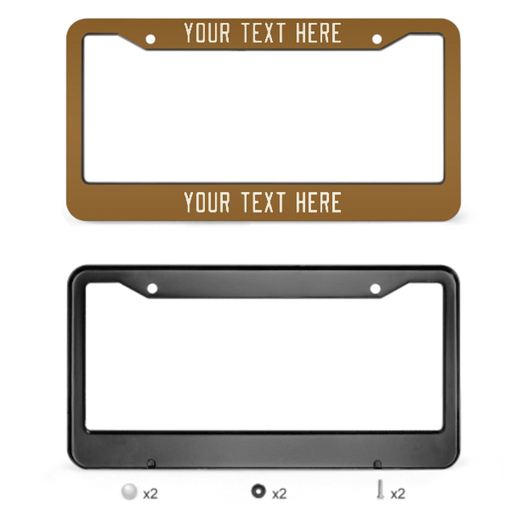 Custom Khaki Cream License Plate Frame