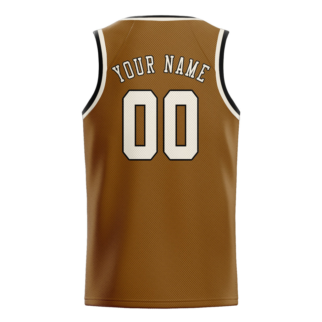 Custom Khaki & Cream Colors Design Sports Basketball Jersey