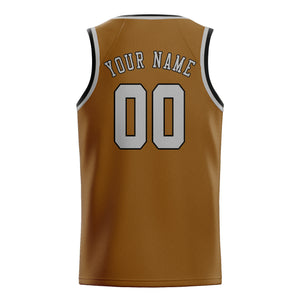 Custom Khaki & Gray Colors Design Sports Basketball Jersey