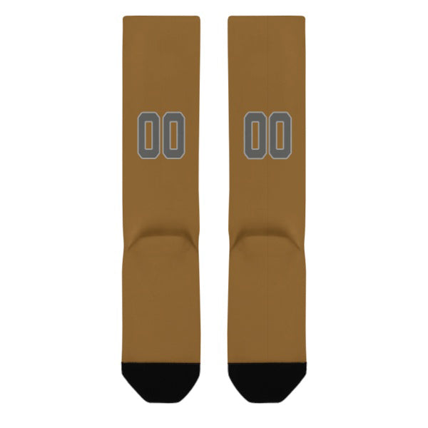 Custom Khaki Dark Grey Knee-High Sock