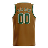 Custom Khaki & Dark Green Colors Design Sports Basketball Jersey
