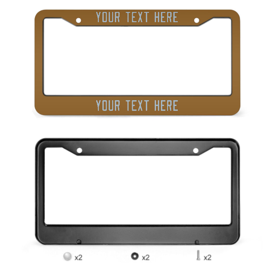 Custom Khaki Light Blue License Plate Frame