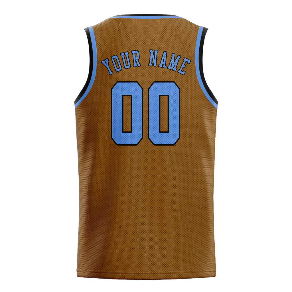 Custom Khaki & Light Blue Colors Design Sports Basketball Jersey