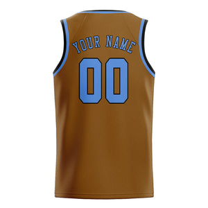Custom Khaki & Light Blue Colors Design Sports Basketball Jersey
