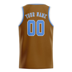 Custom Khaki & Light Blue Colors Design Sports Basketball Jersey