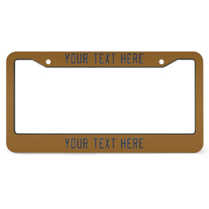Custom Khaki Blue License Plate Frame