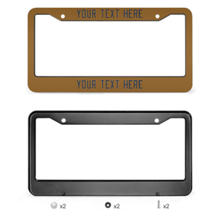 Custom Khaki Blue License Plate Frame
