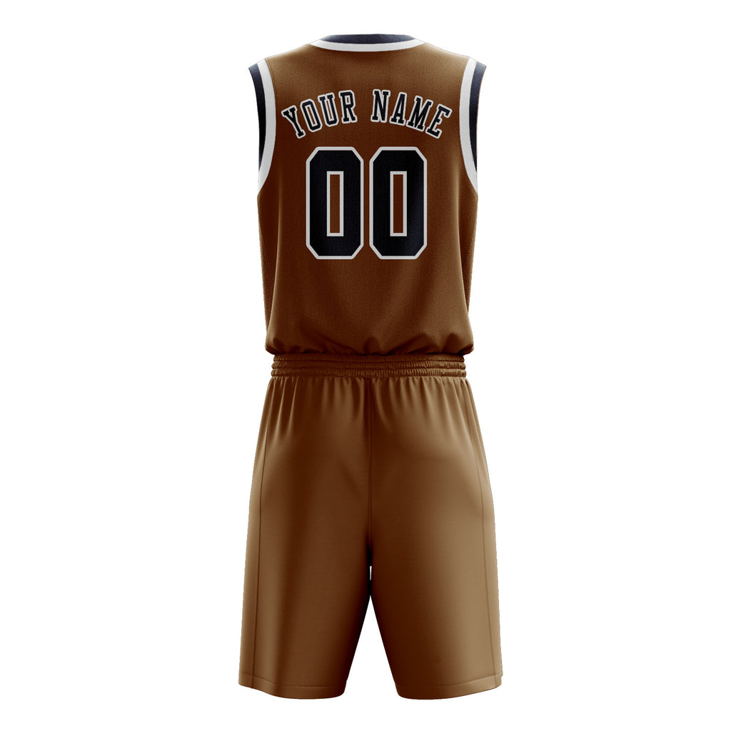 Custom Khaki Blue Basketball Set