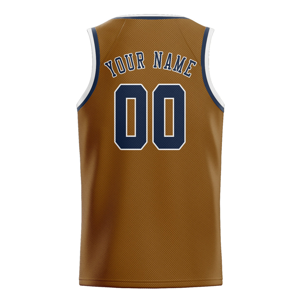Custom Khaki & Blue Colors Design Sports Basketball Jersey
