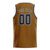 Custom Khaki & Blue Colors Design Sports Basketball Jersey