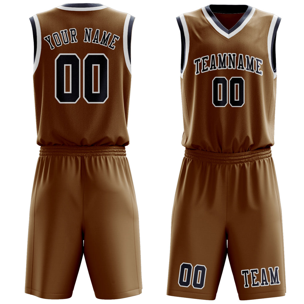 Custom Khaki Blue Basketball Set