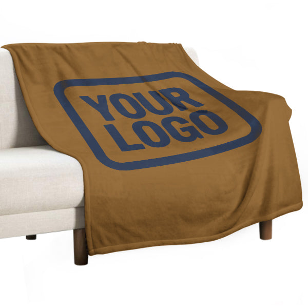 Custom Khaki Blue Blanket