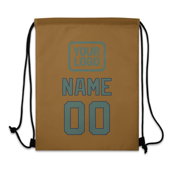 Custom Khaki Blue Green Drawstring Bag