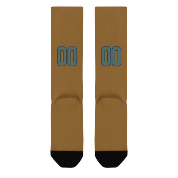 Custom Khaki Blue Green Knee-High Sock