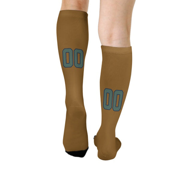 Custom Khaki Blue Green Knee-High Sock