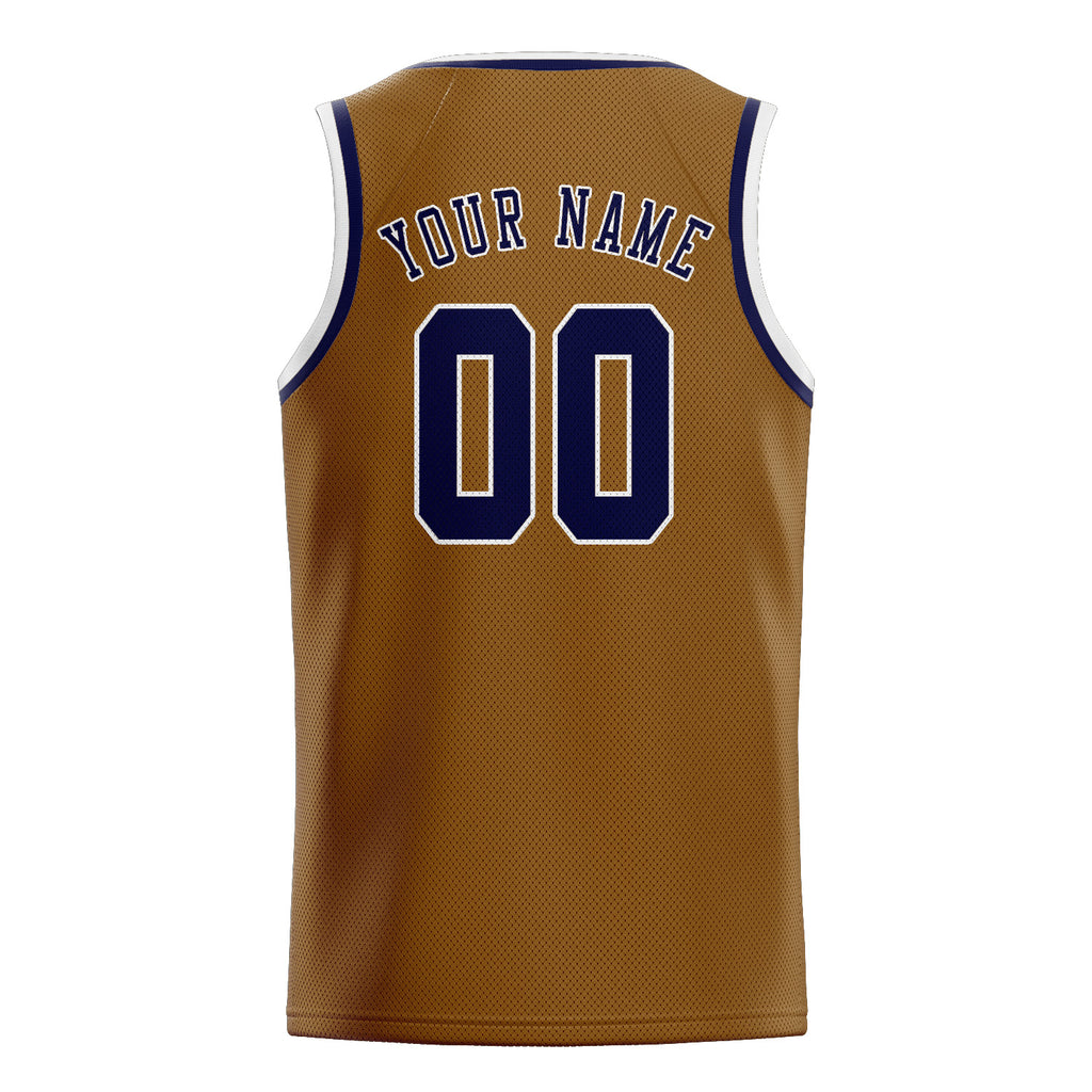 Custom Khaki & Navy Colors Design Sports Basketball Jersey