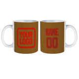 Custom Khaki Coral Red Mug