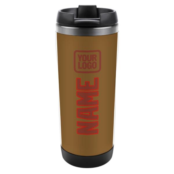 Custom Khaki Coral Red Stainless Steel Water Cup