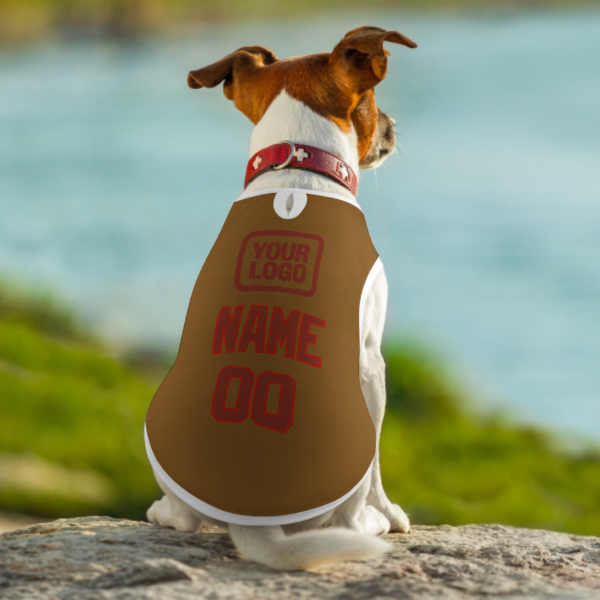 Custom Khaki Coral Red Pet Vest