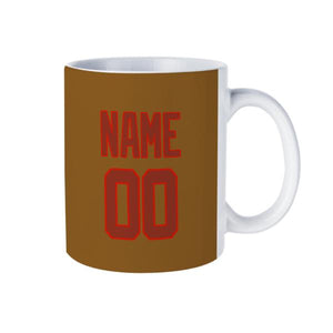 Custom Khaki Coral Red Mug