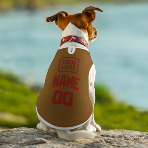 Custom Khaki Coral Red Pet Vest