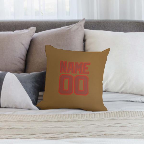 Custom Khaki Coral Red Pillowcase
