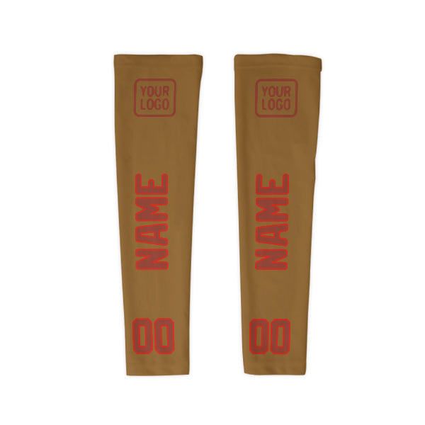 Custom Khaki Coral Red Arm Sleeve