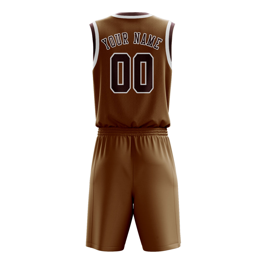 Custom Khaki Crimson Red Basketball Set