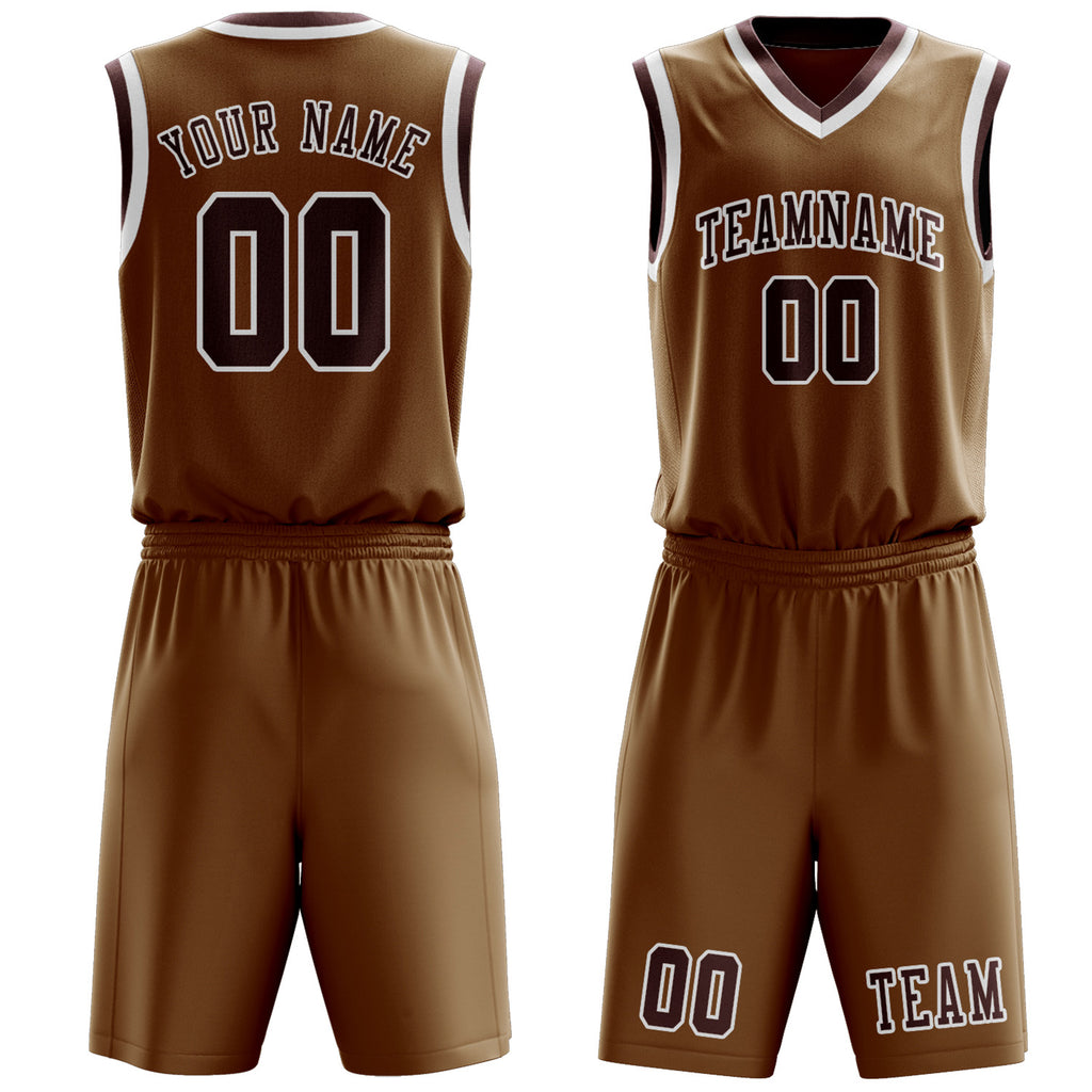 Custom Khaki Crimson Red Basketball Set