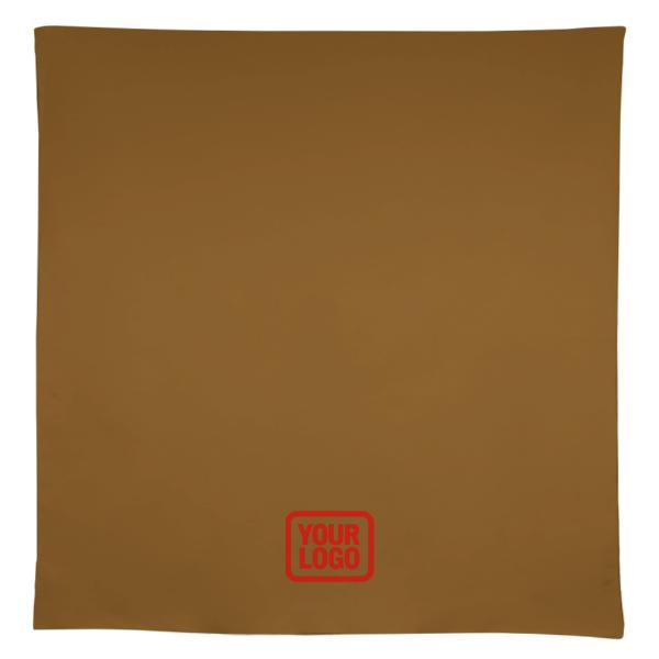 Custom Khaki Coral Red Square Table Cloth