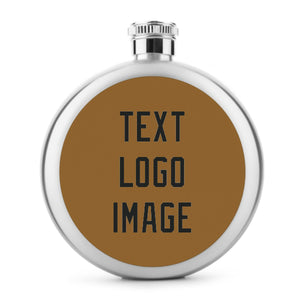 Custom Khaki Black Hip Flask