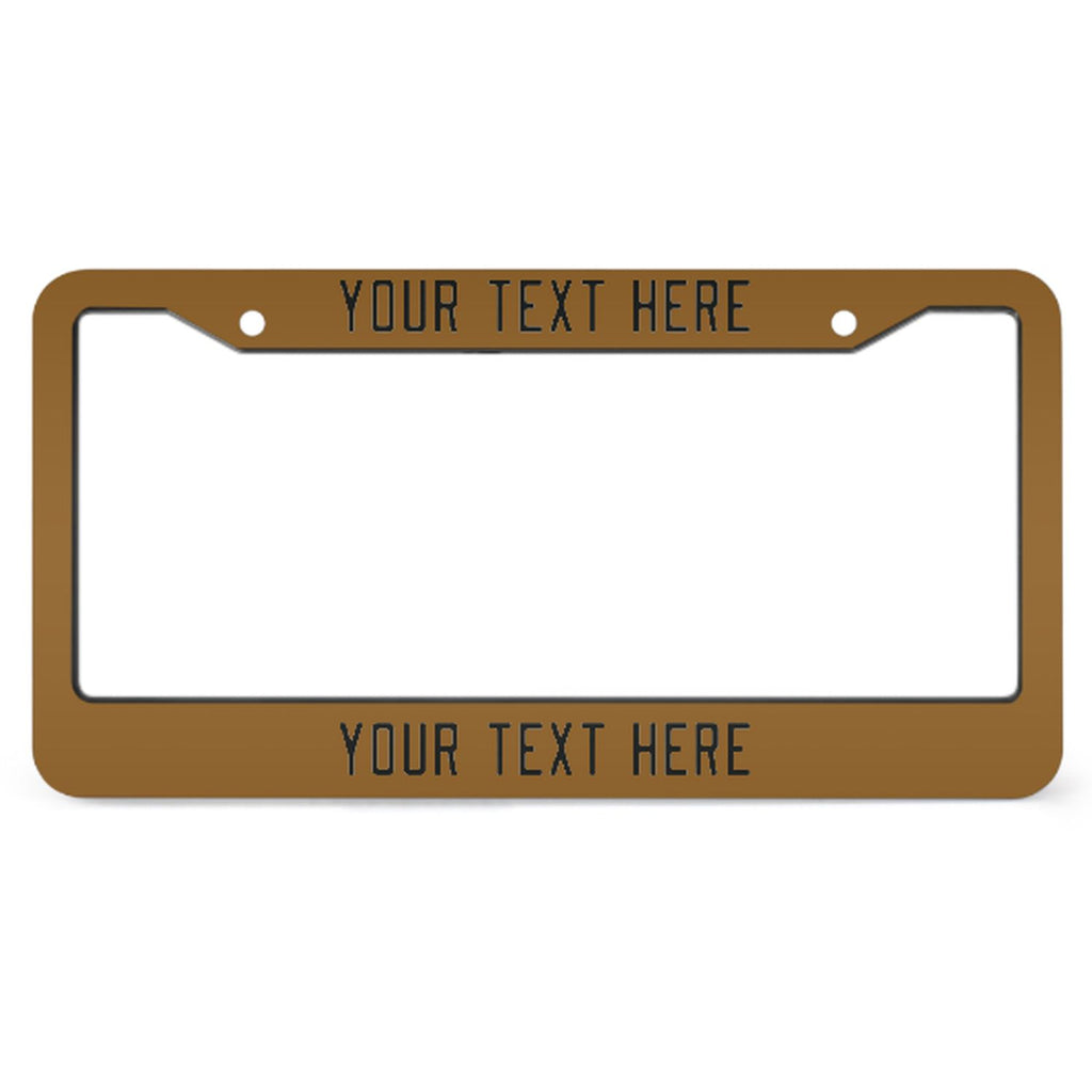 Custom Khaki Black License Plate Frame
