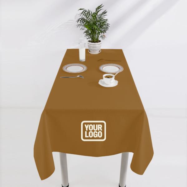 Custom Khaki Black Square Table Cloth