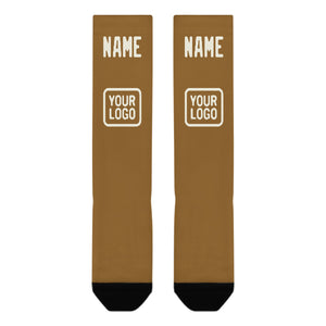Custom Khaki Cream Knee-High Sock