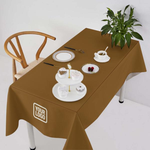 Custom Khaki Black Square Table Cloth