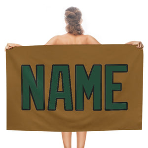 Custom Khaki Green Beach Towel