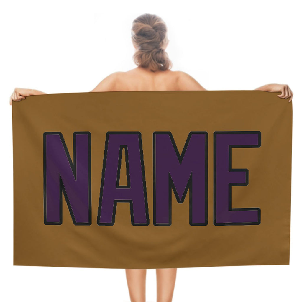 Custom Khaki Purple Beach Towel