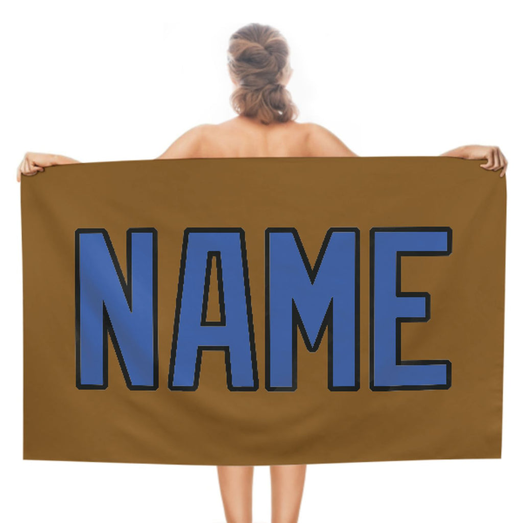 Custom Khaki Sky Blue Beach Towel