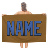 Custom Khaki Sky Blue Beach Towel