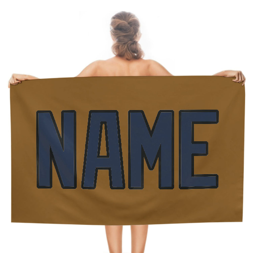 Custom Khaki Blue Beach Towel