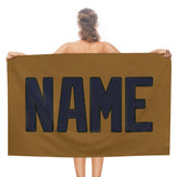 Custom Khaki Navy Beach Towel