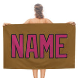 Custom Khaki Pink Beach Towel