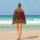 Custom Khaki Crimson Red Beach Towel